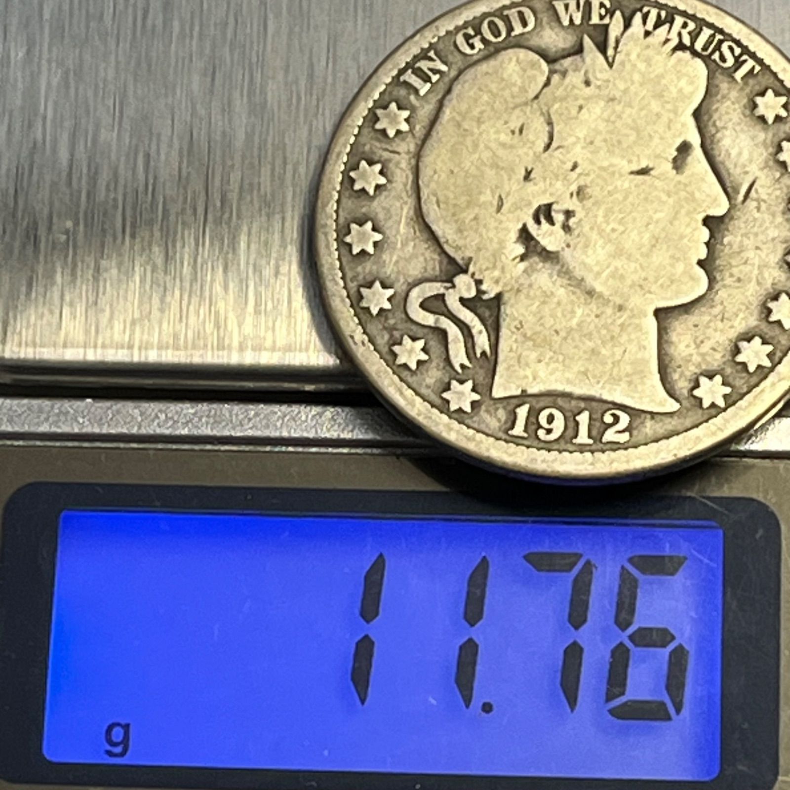 アメリカ銀貨】1912年D バーバーハーフダラー 50セント銀貨 銀90％ USA