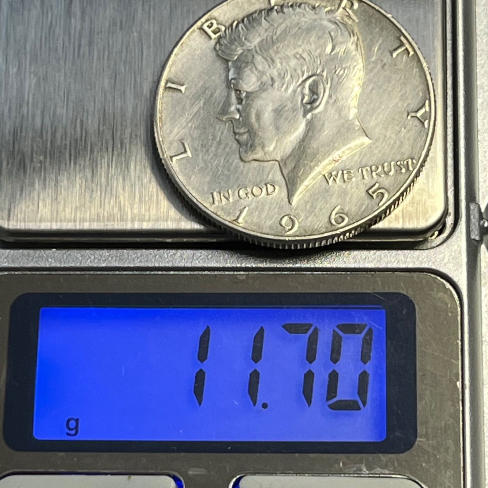 アメリカ銀貨】1965年 ケネディ ハーフダラー 50セント銀貨 銀40