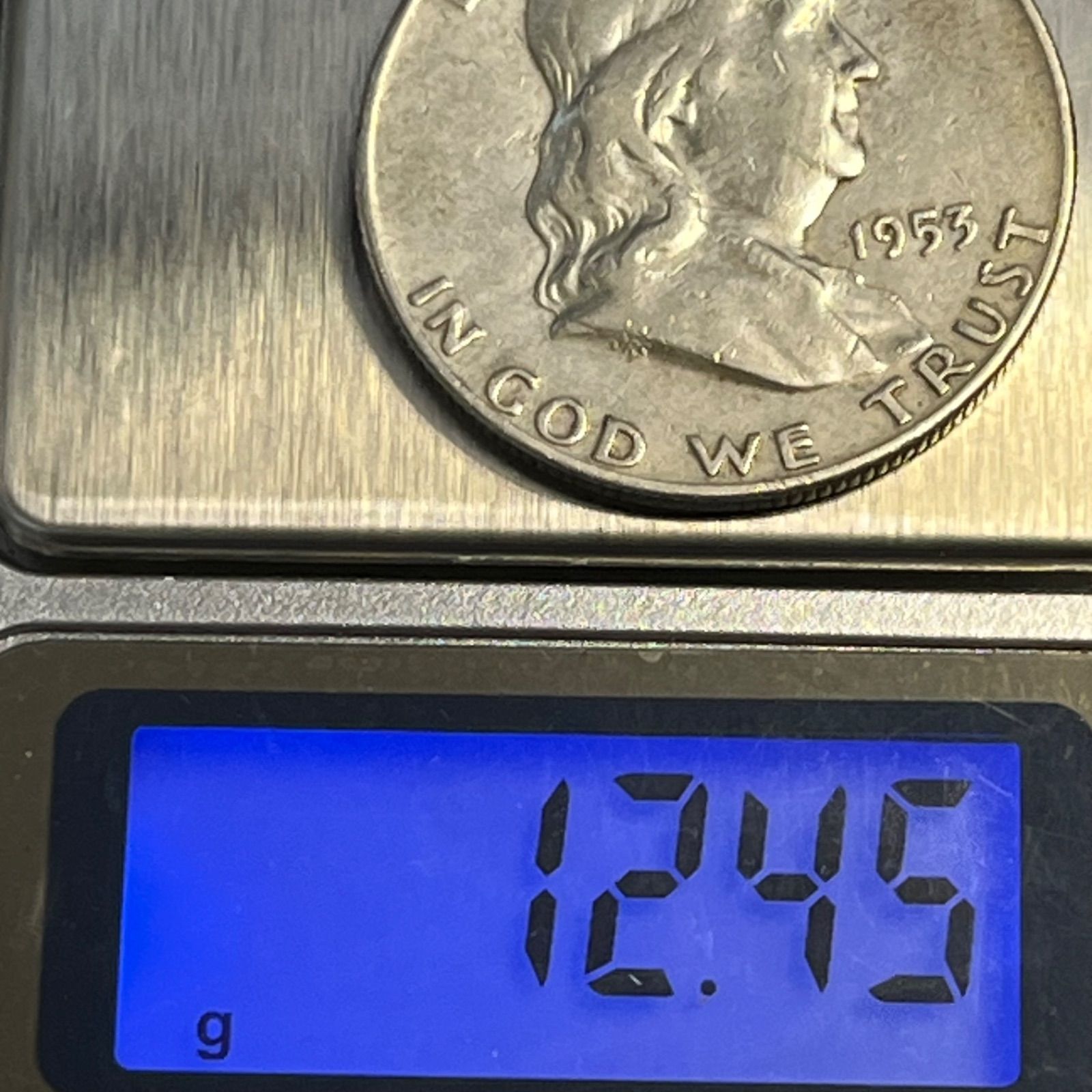 アメリカ銀貨】1953年 フランクリン ハーフダラー 銀90％ リバティベル