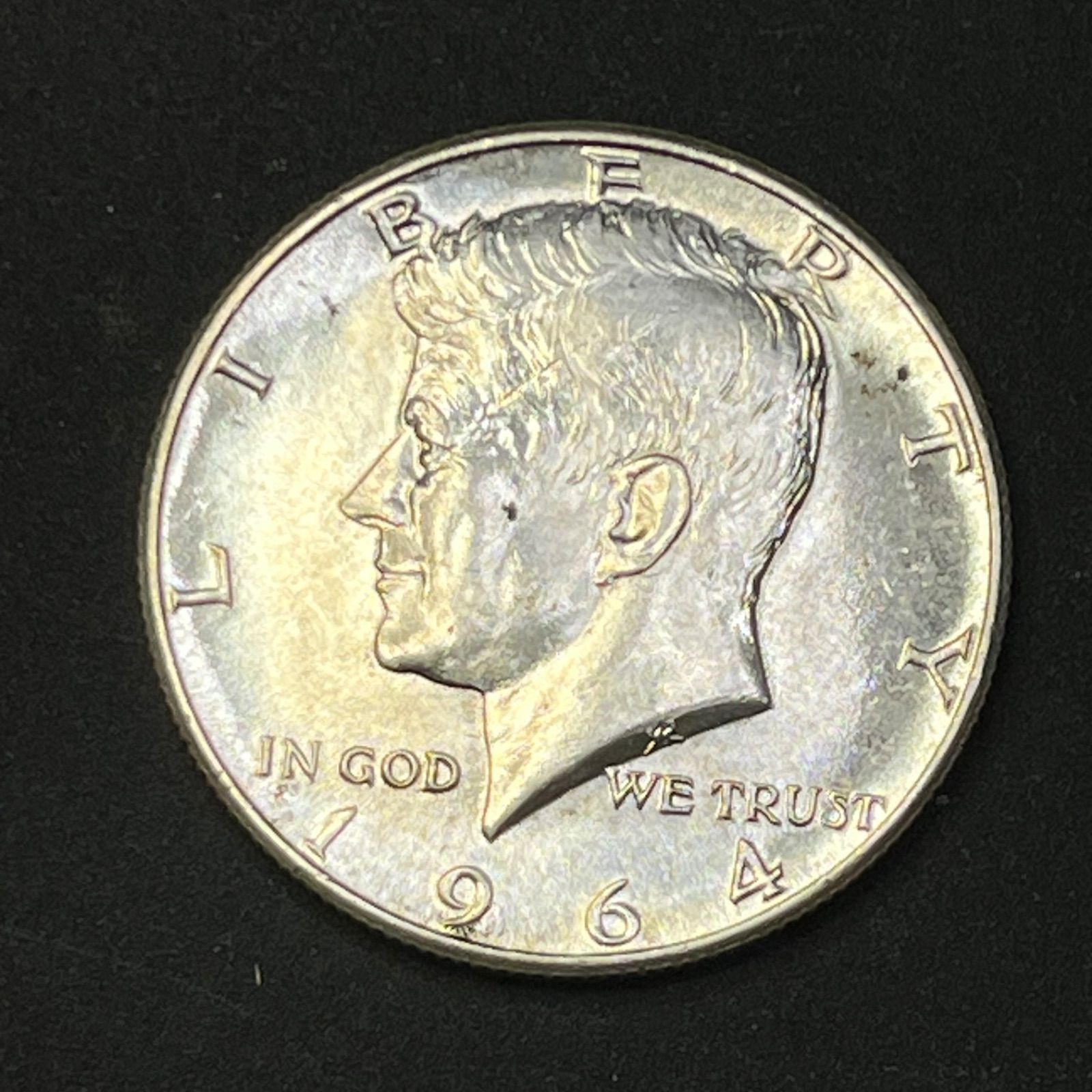 アメリカ銀貨】1964年 ケネディ ハーフダラー 銀90％ 初年度 50セント