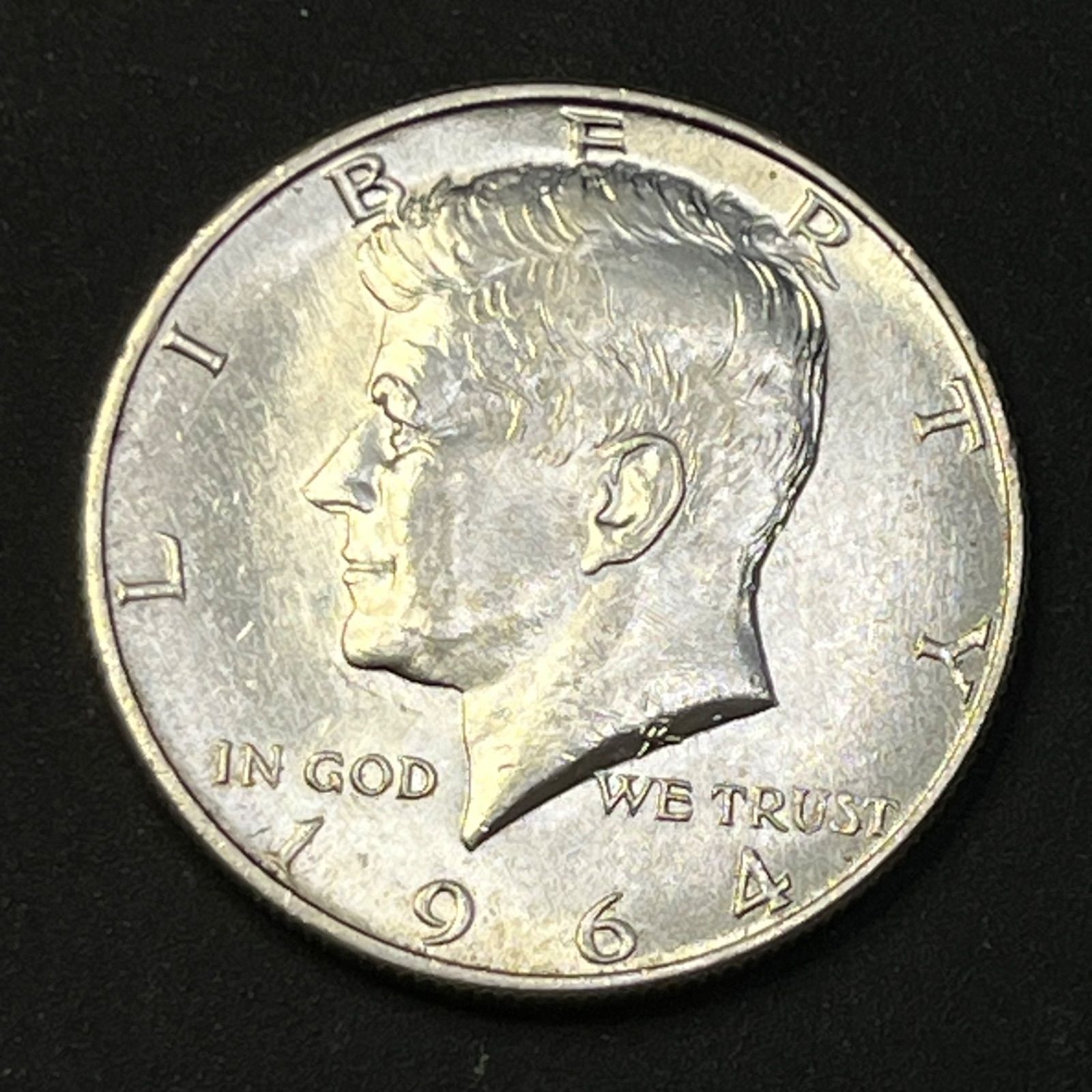 アメリカ銀貨】1964年 ケネディ ハーフダラー 銀90％ 初年度 フル