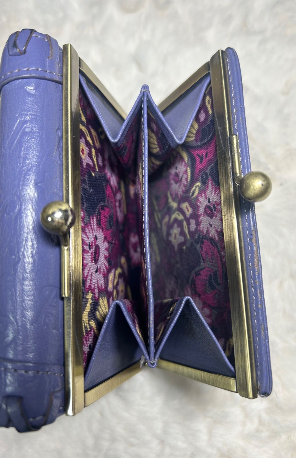 訳あり】ANNA SUI アナスイ 二つ折り財布 がま口 バタフライ 蝶