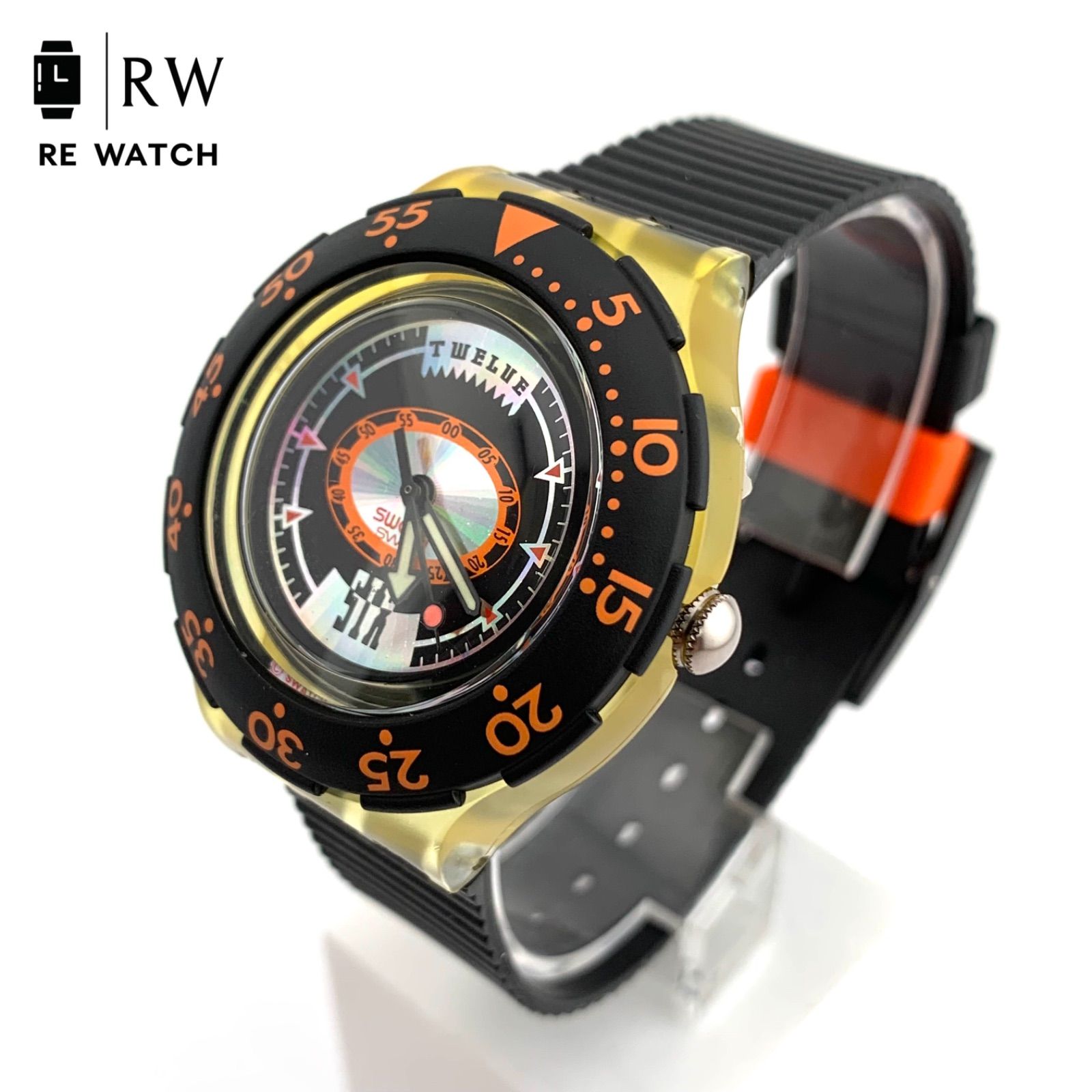 中古】SWATCH TWELUE SIX 318 AG 1992 クォーツ腕時計 ブラック 