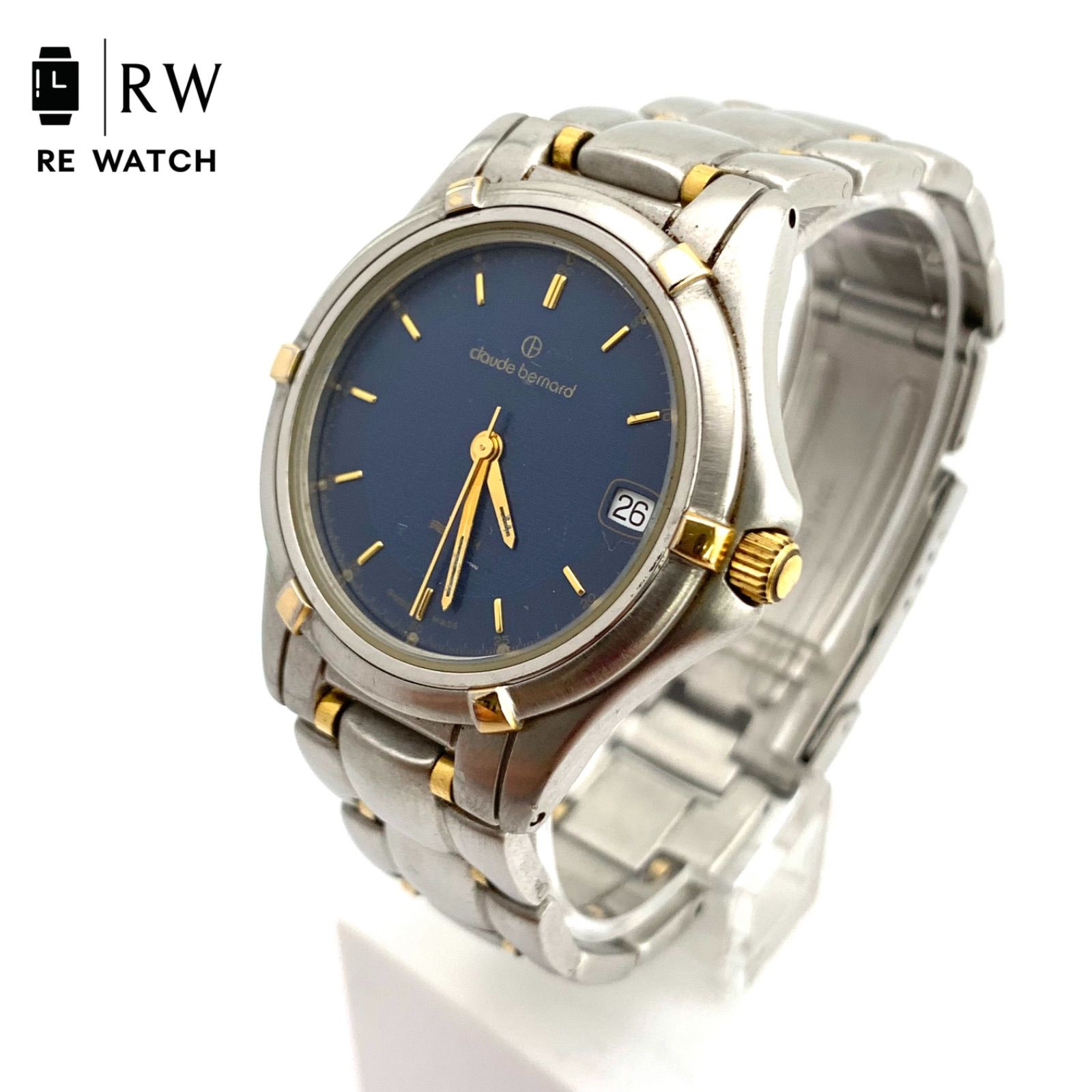 中古】claude bernard Swiss Made 20 ATM 青 腕時計(クォーツ) - メルカリ
