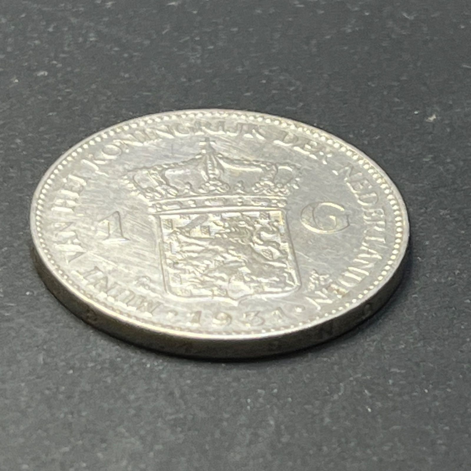 銀含有】1931年 オランダ 1グルデン銀貨 ウィルヘルミナ女王 0.720銀