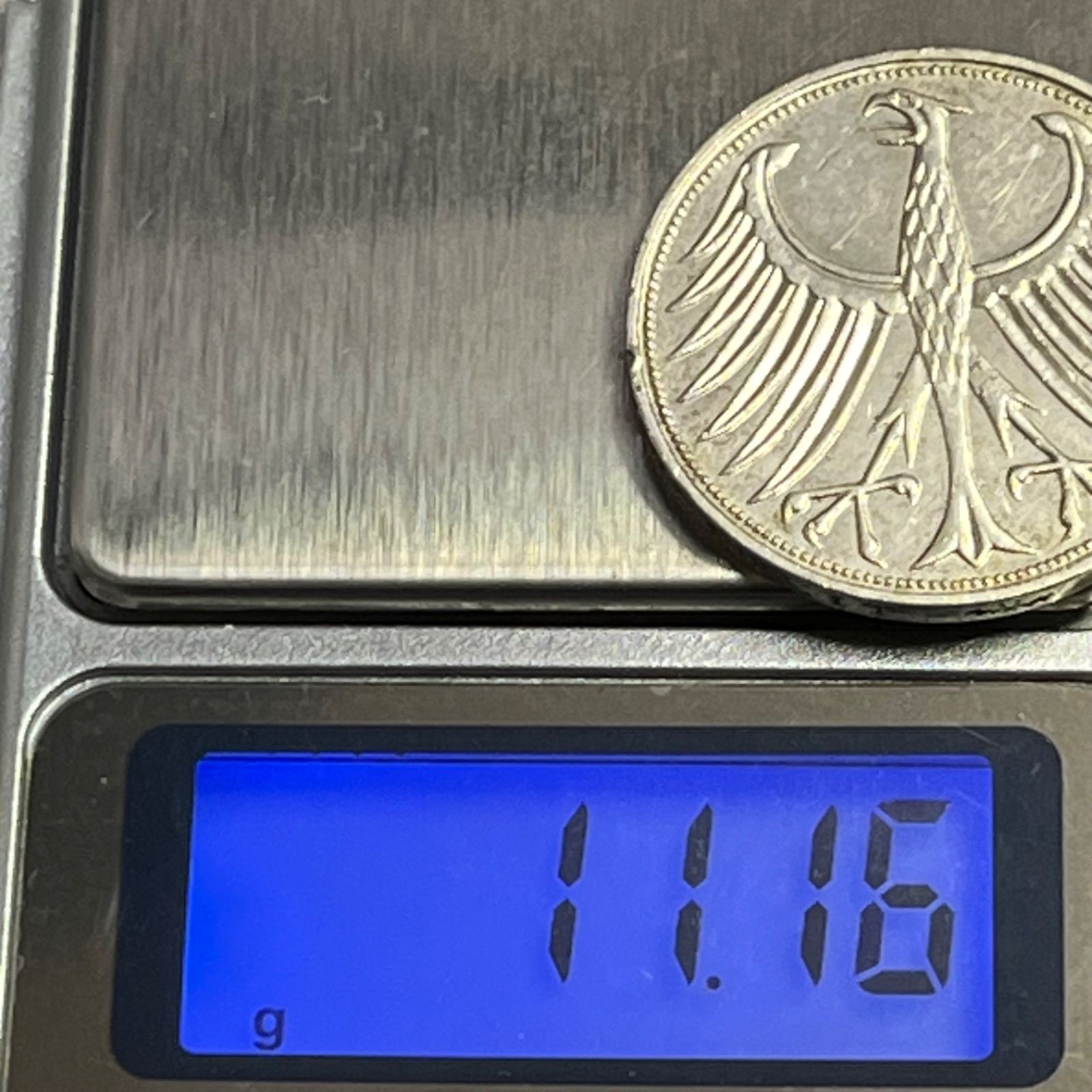銀含有】1972年 西ドイツ 5マルク銀貨 0.625銀 鷲紋章 29mm ヨーロッパ
