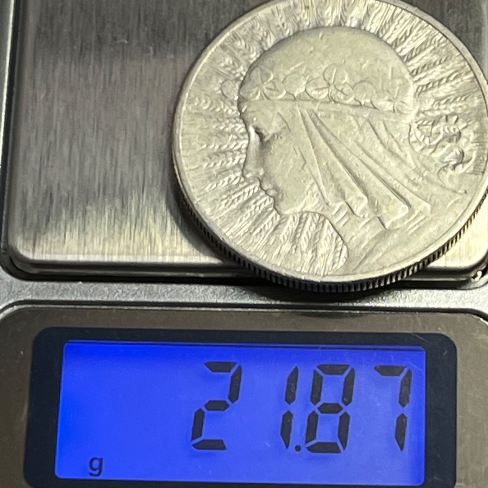 大型銀貨】1932年 ポーランド 10ズロチ銀貨 ヤドヴィガ女王 0.750銀 約