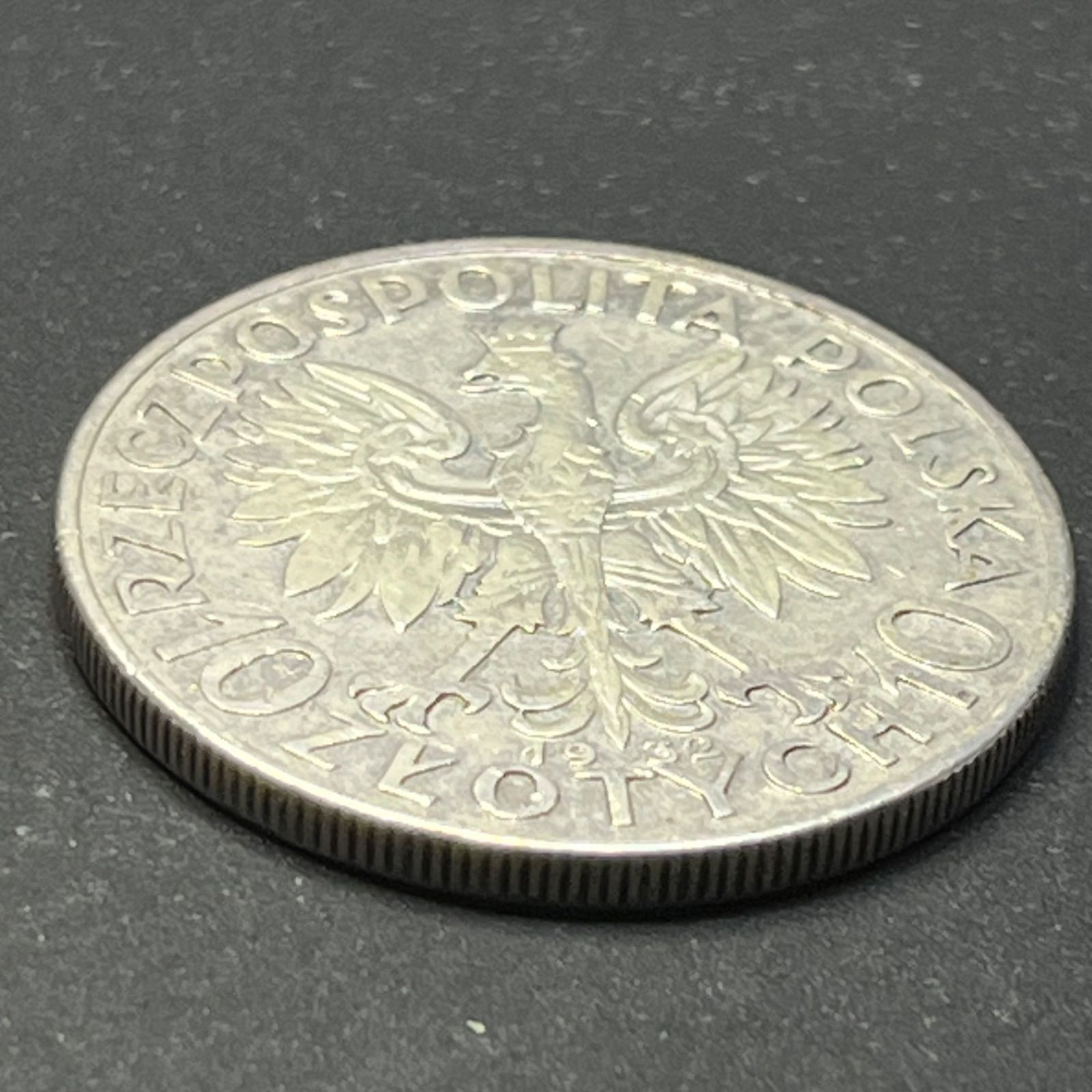 大型銀貨】1932年 ポーランド 10ズロチ銀貨 ヤドヴィガ女王 0.750銀 約