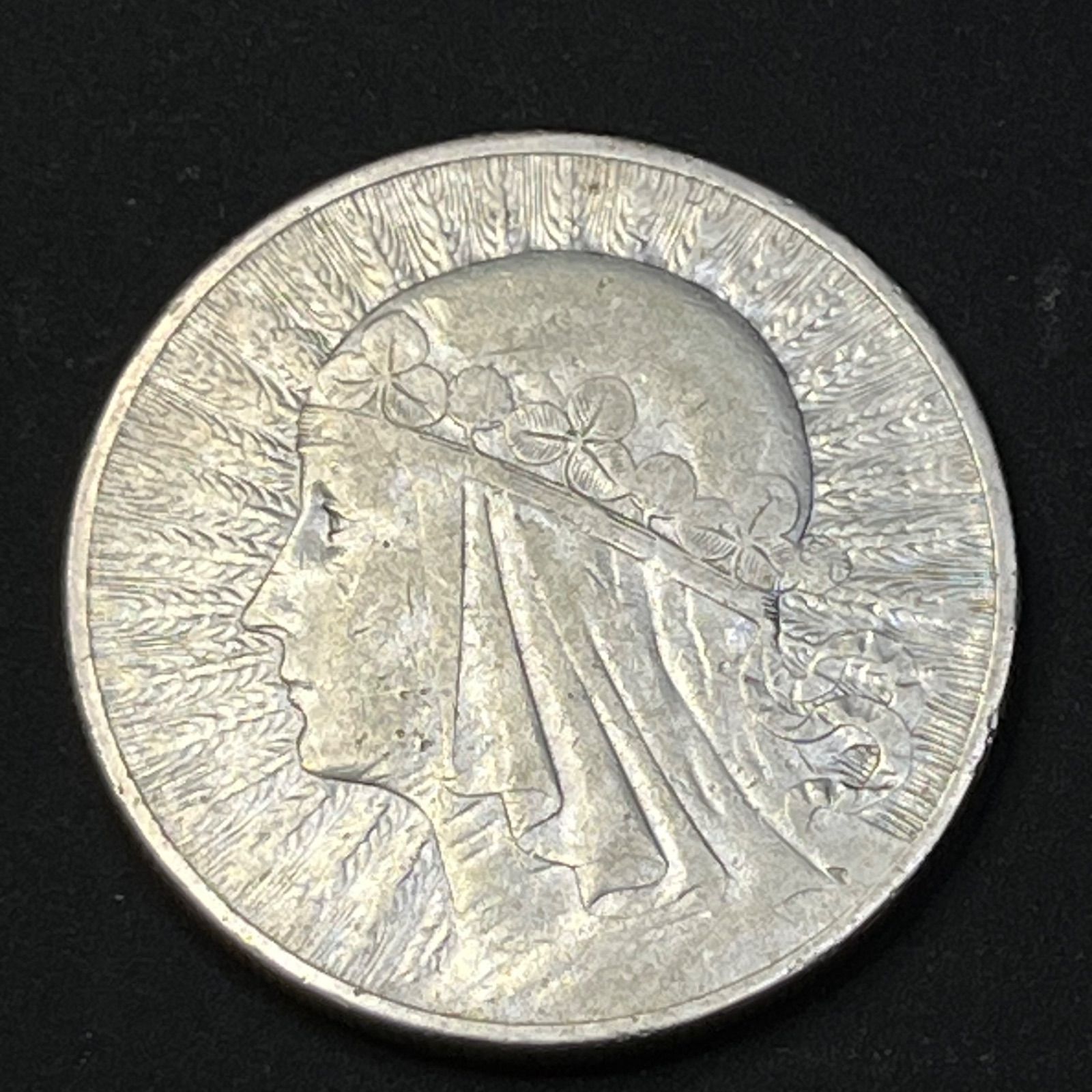 大型銀貨】1932年 ポーランド 10ズロチ銀貨 ヤドヴィガ女王 0.750銀 約