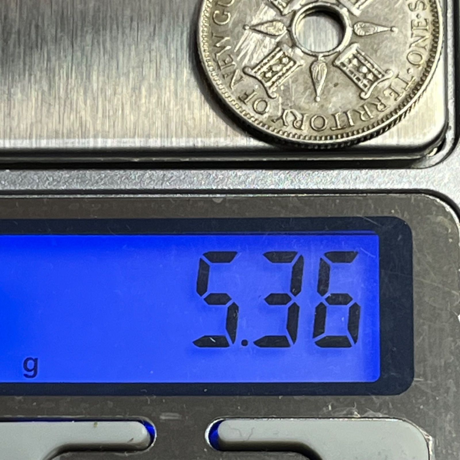 希少穴あき銀貨】1935年 ニューギニア 1シリング 0.925銀 スターリング