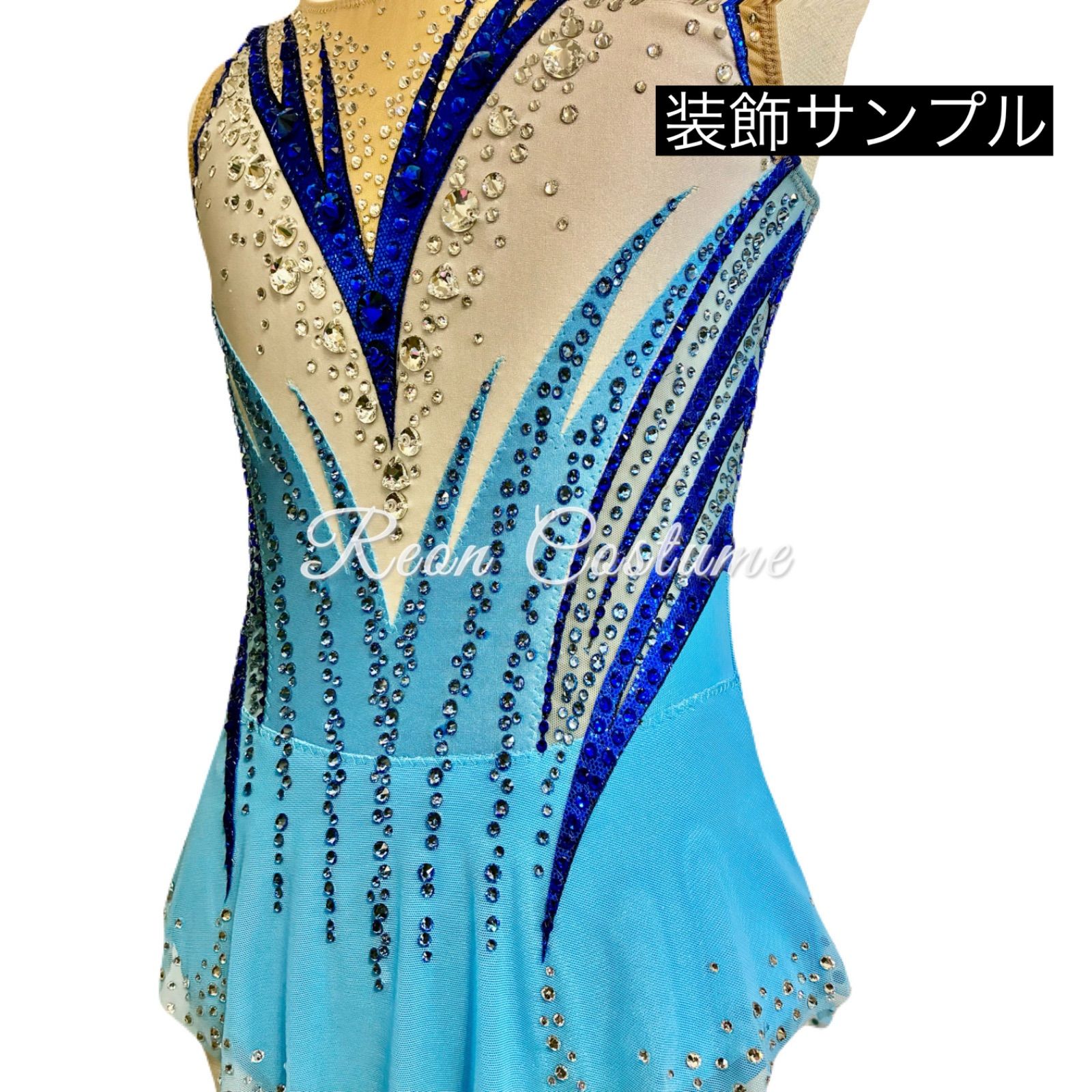 完成品】150cm 新体操 レオタード 即発送可 グレー ブラック ストーン 
