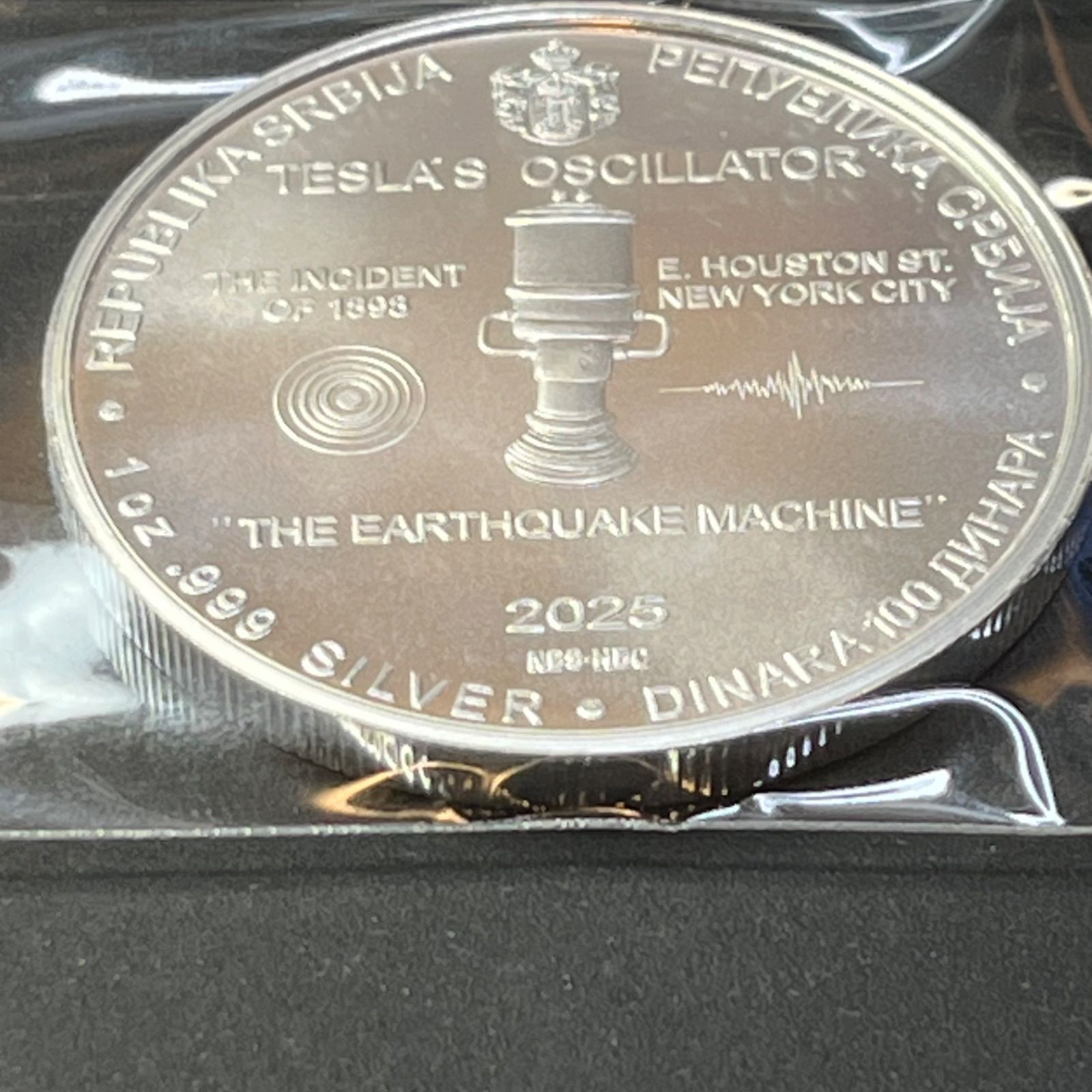 ★偉大な科学者 ニコラ・テスラ 銀貨 2018年 セルビア NGC MS69 2025年】セルビア 100ディナール ニコラ・テスラ 1oz純銀 テスラ