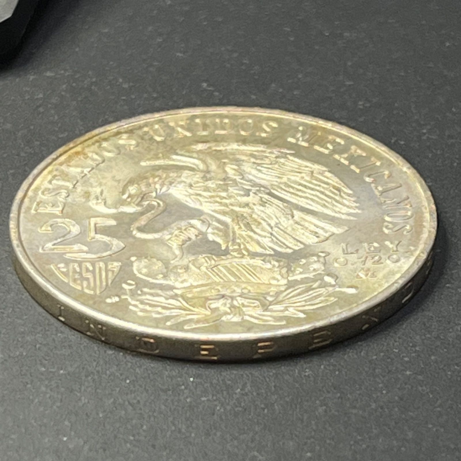 未使用級】1968年 メキシコ 25ペソ銀貨 メキシコ五輪記念 月桂戦士