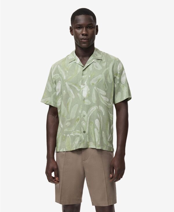 マンゴ メンズ トップス シャツ プリント MANGO Mens Fluid RelaxedFit 