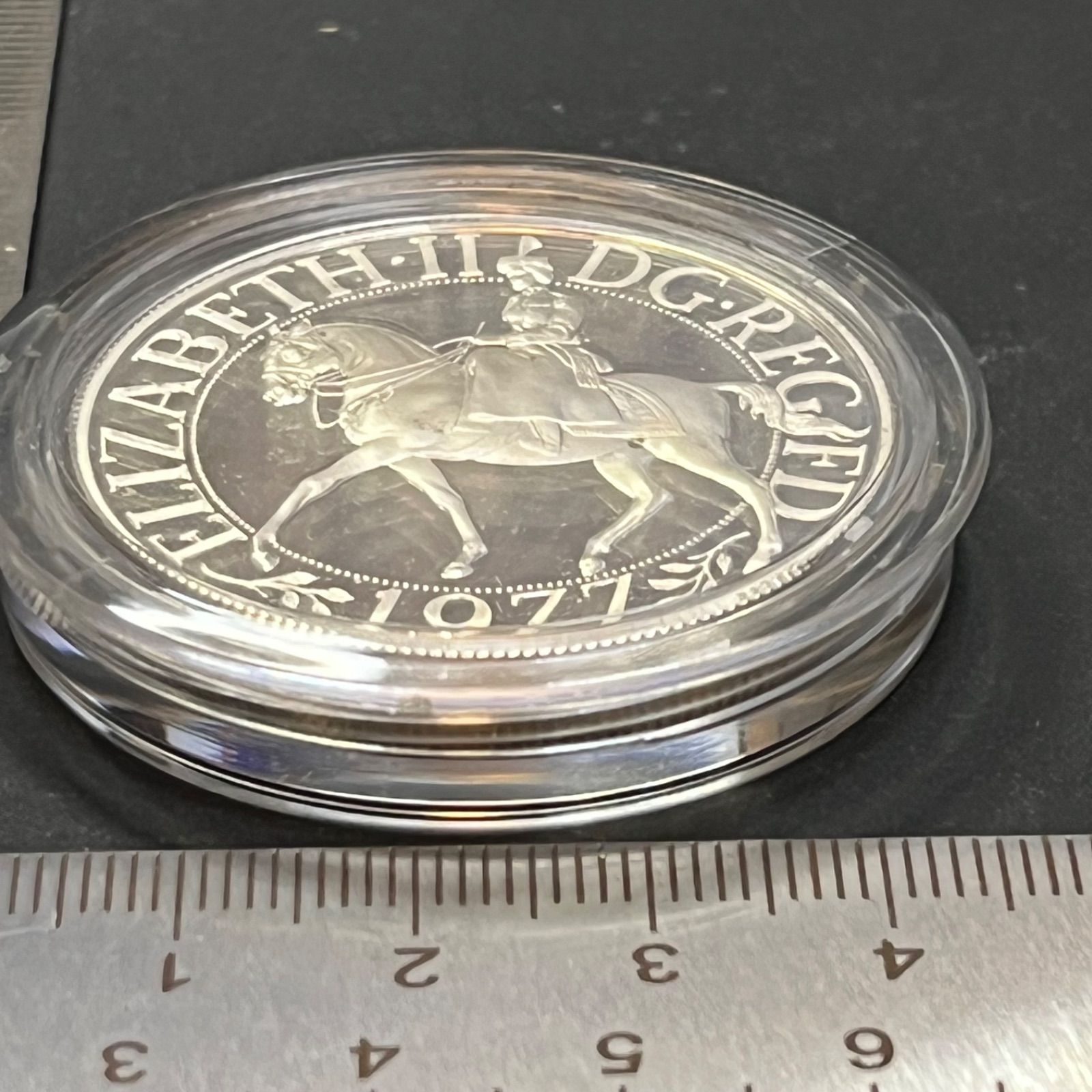 1977年】英国 エリザベス2世 シルバージュビリー クラウン銀貨 騎馬像