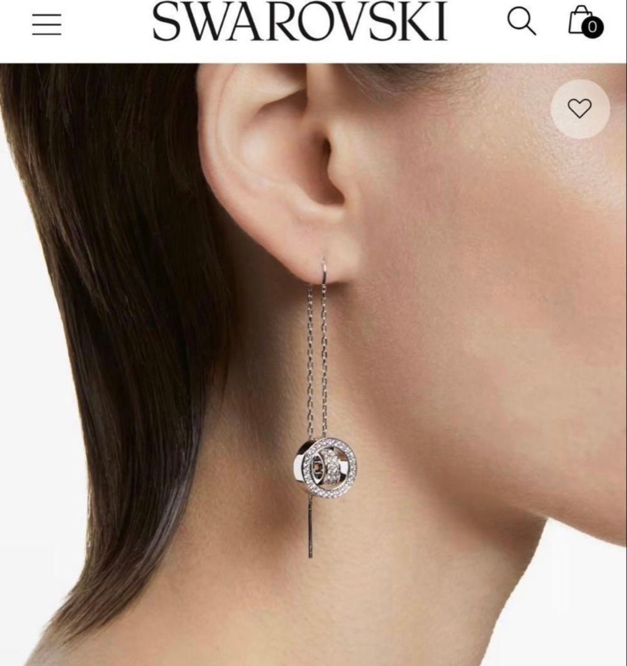 ほぼ新品 スワロフスキー Swarovski Hollow ドロップピアス - メルカリ