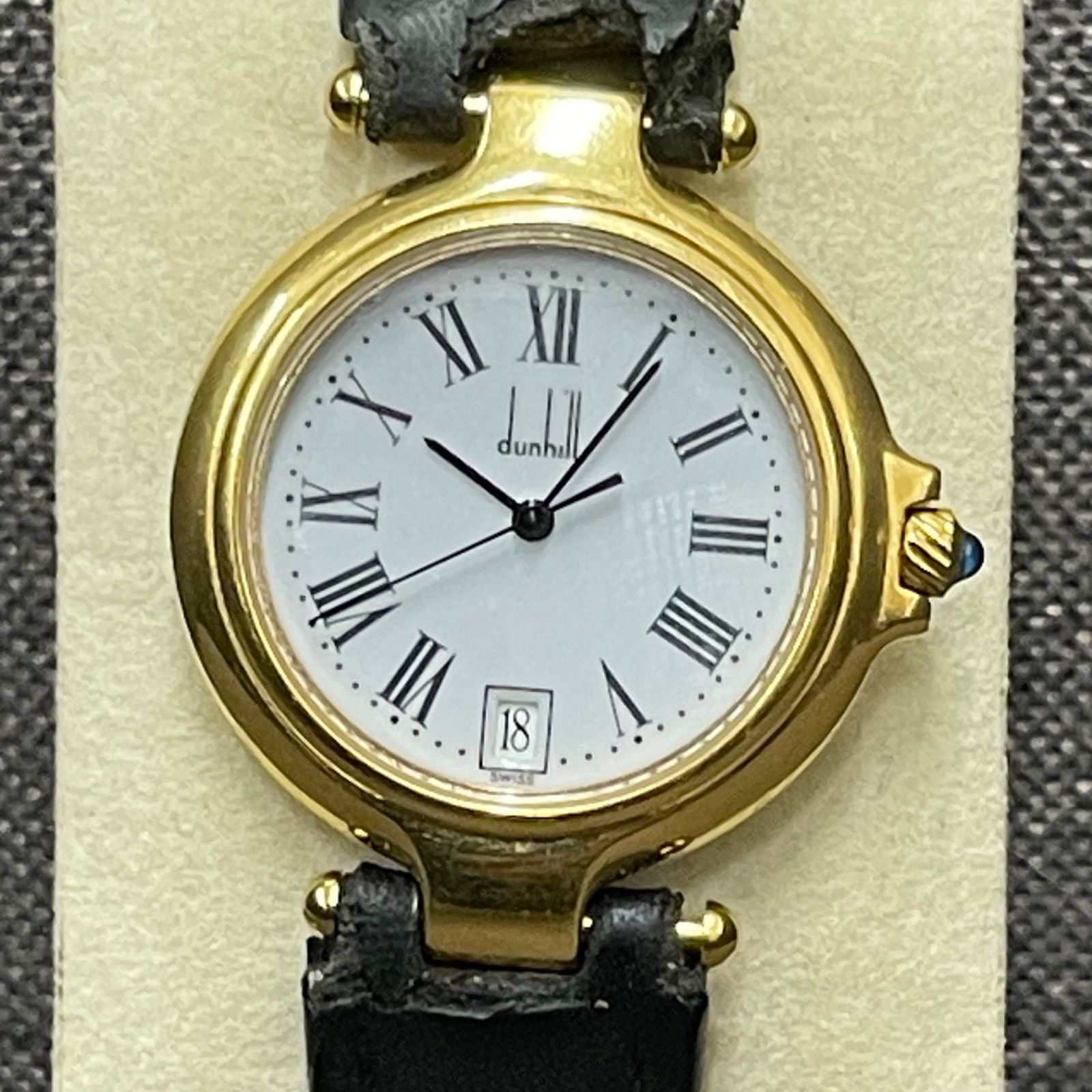 時計 【W186-8】☆裏蓋閉まらない☆ジャンク品扱い☆一応動作 ダンヒル