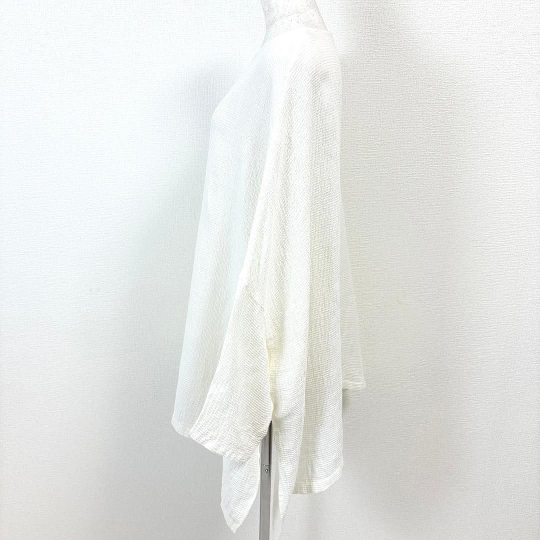 【美品】 FLEN オーバーサイズトップス プルオーバー F オフホワイト 麻 美品】 FLEN オーバーサイズトップス プルオーバー F オフホワイト 麻
