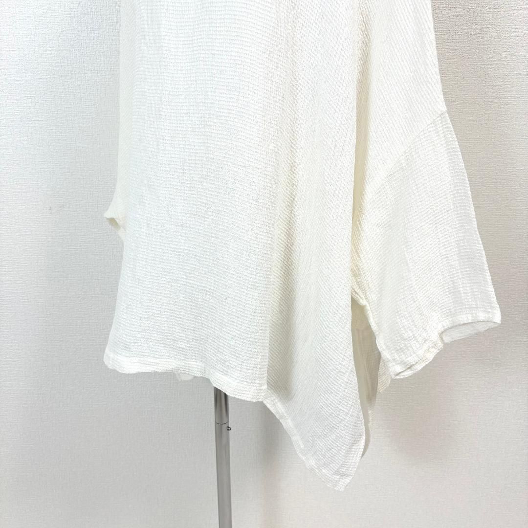 【美品】 FLEN オーバーサイズトップス プルオーバー F オフホワイト 麻 美品】 FLEN オーバーサイズトップス プルオーバー F オフホワイト 麻