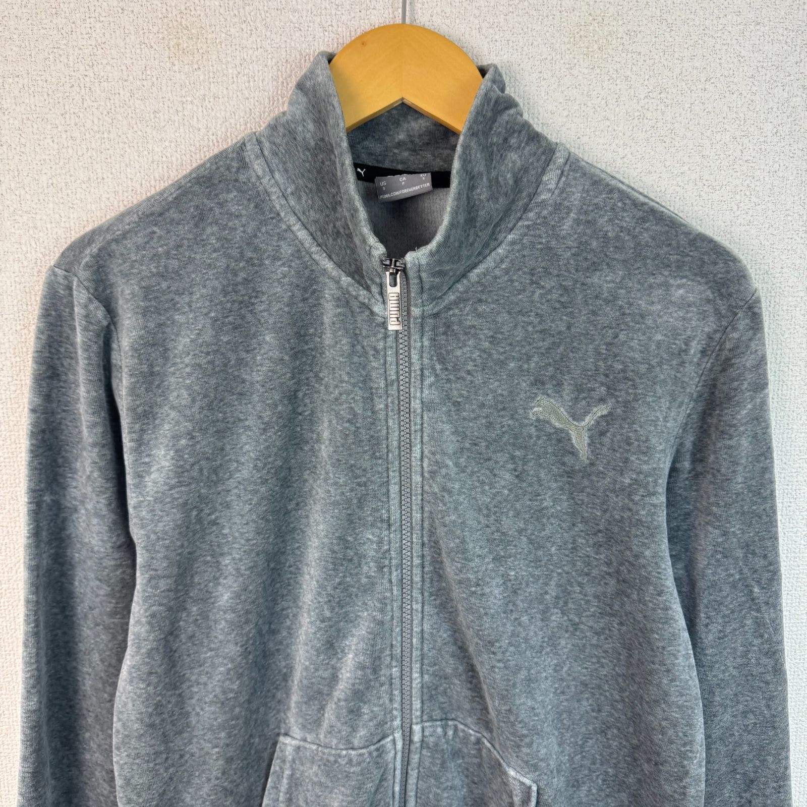 PUMA プーマ ジャージ ベロア セットアップ ロゴ刺繍 フルジップ