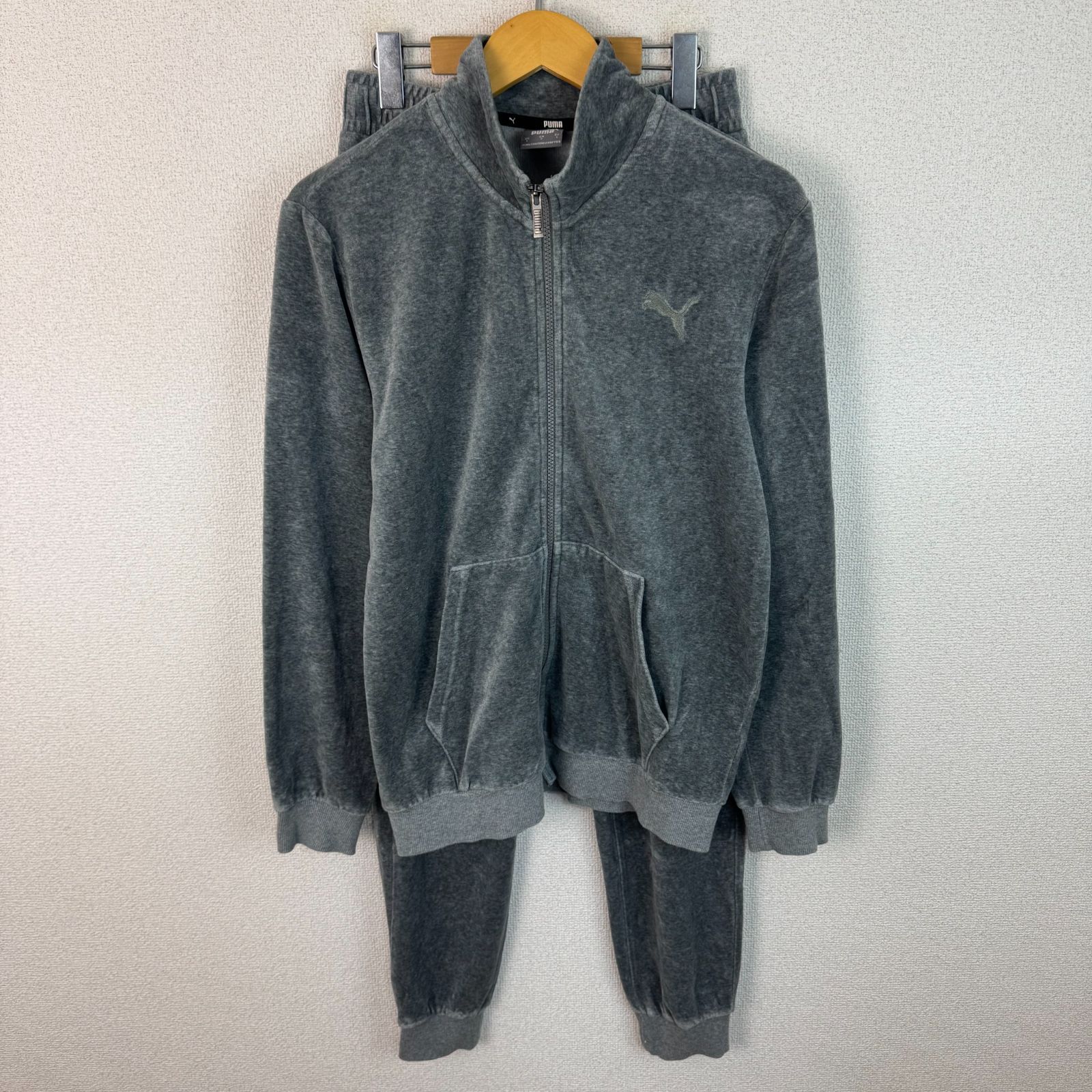 PUMA プーマ ジャージ ベロア セットアップ ロゴ刺繍 フルジップ