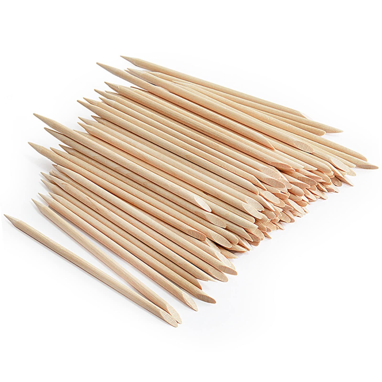 Brand New LIKENNY Orange Wood Stick Wooden Nail Stick Nail Pusher Nail Tool Multifunction Easy Cuticle Treatment Nail Tool C (Set of 200)