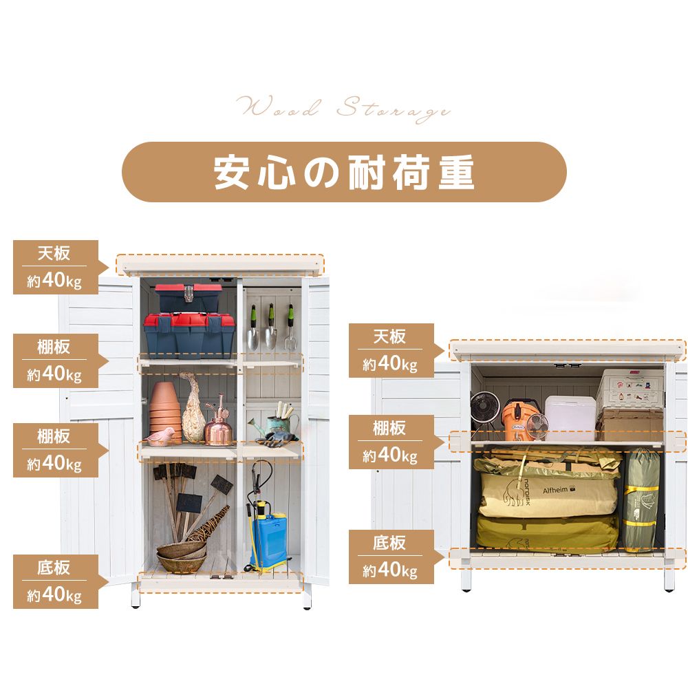 数量限定セール」全新品 【タイプB】木製物置き収納 マグネット扉 物置 