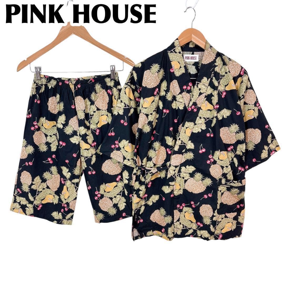 PINK HOUSE 甚兵衛 セットアップ さくらんぼ柄 ブラック