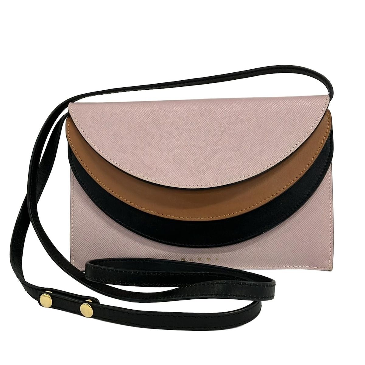 MARNI(マルニ) 財布美品 PFMO0003U0 ピンク×黒×ブラウン ショルダー 