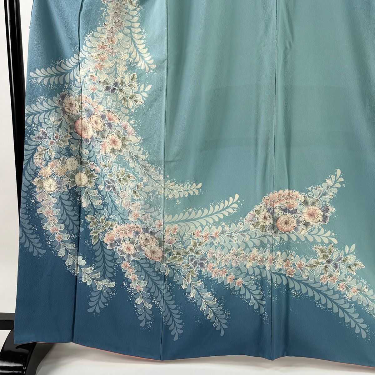 訪問着 身丈165.5cm 裄丈65.5cm M 袷 辻が花 染め分け ぼかし 水色