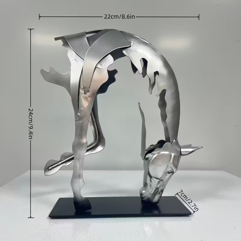 モダンアート　オブジェ　古鉄製　馬　置物　C　R7419 金属製の馬のオブジェ モダンアート 鉄製 2カラー インテリア オブジェ