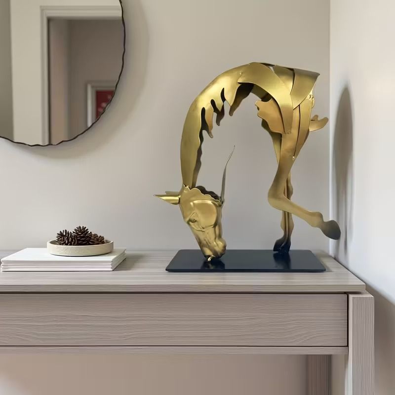 金属製の馬のオブジェ モダンアート 鉄製 2カラー インテリア オブジェ