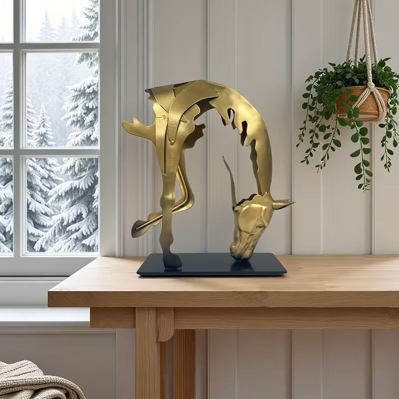 金属製の馬のオブジェ モダンアート 鉄製 2カラー インテリア オブジェ
