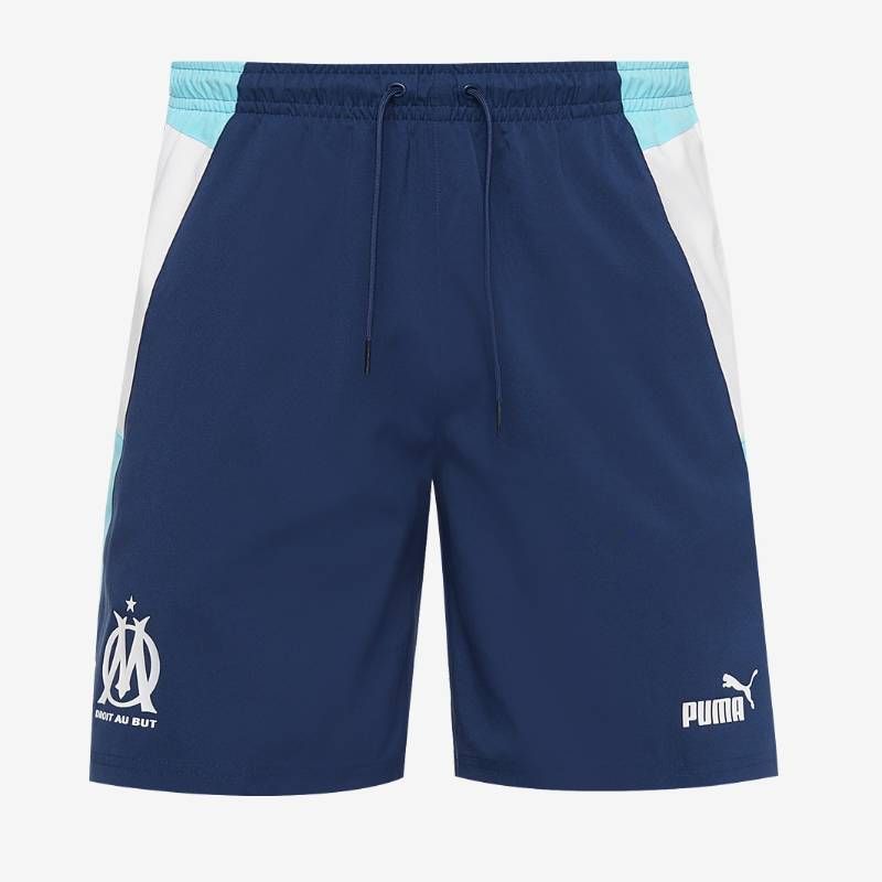 【送料無料・匿名配送】PUMA プーマ マルセイユ ウーブンショーツ 23/24 青 ペルシアンブルー アクア 新品 正規品 日本未発売