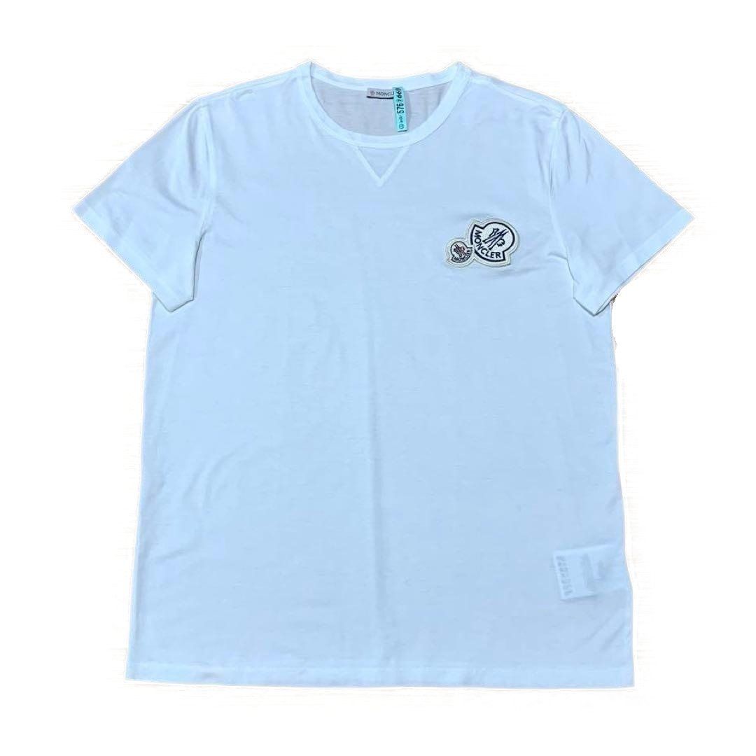 MONCLER ワッペン クリーニング ホワイト Tシャツ 4S500 - メルカリ