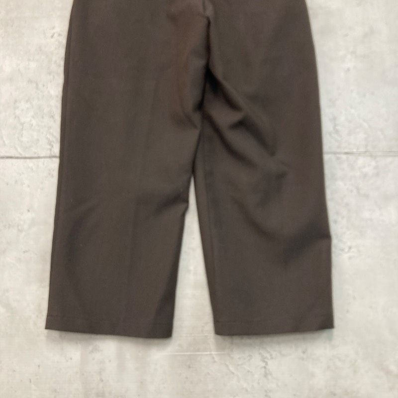 HiNT ヒント ブラウン テーパードパンツ センタープレス タック入り