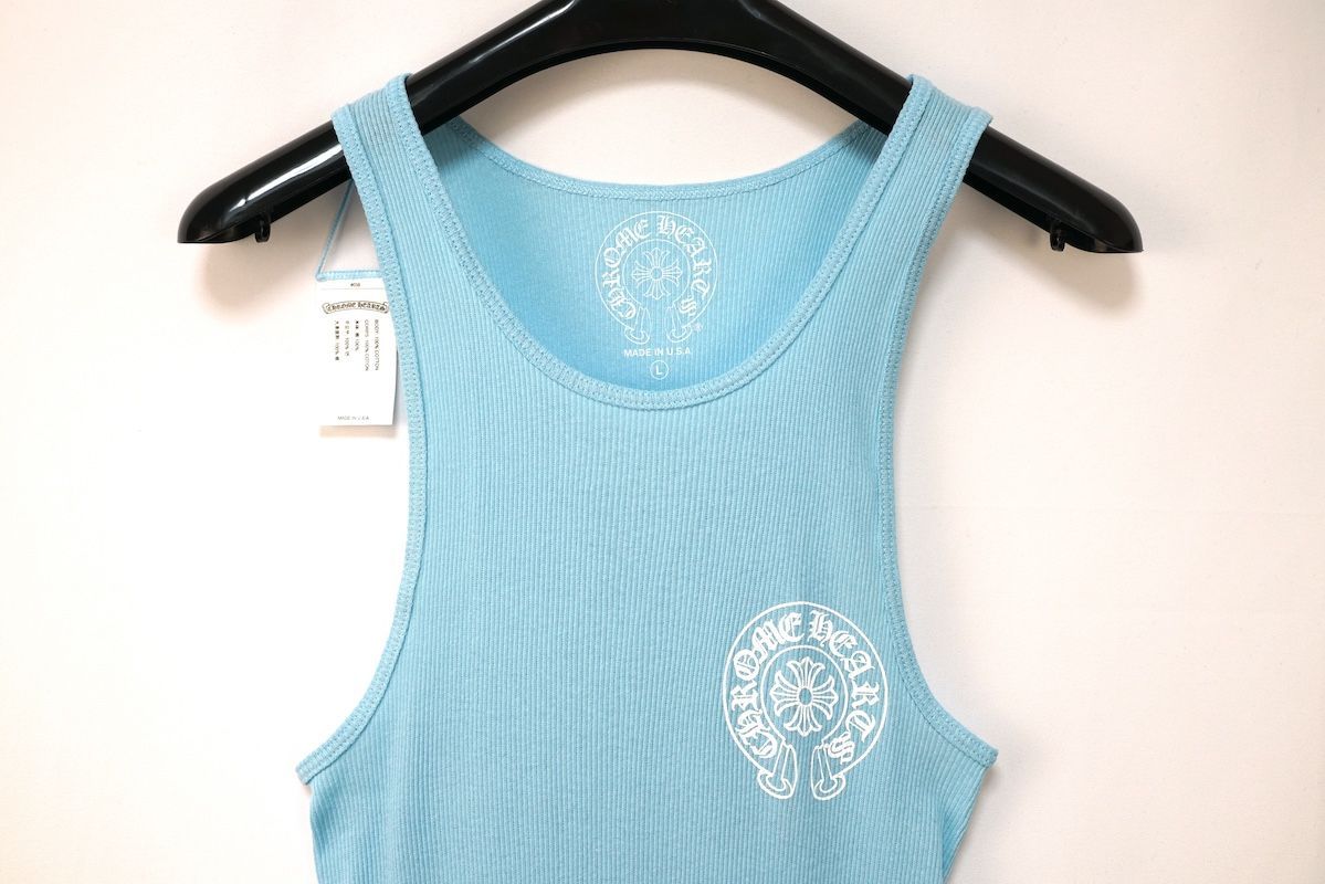 CHROME HEARTS RIB TANK BABY BLUE クロムハーツ リブ タンクトップ