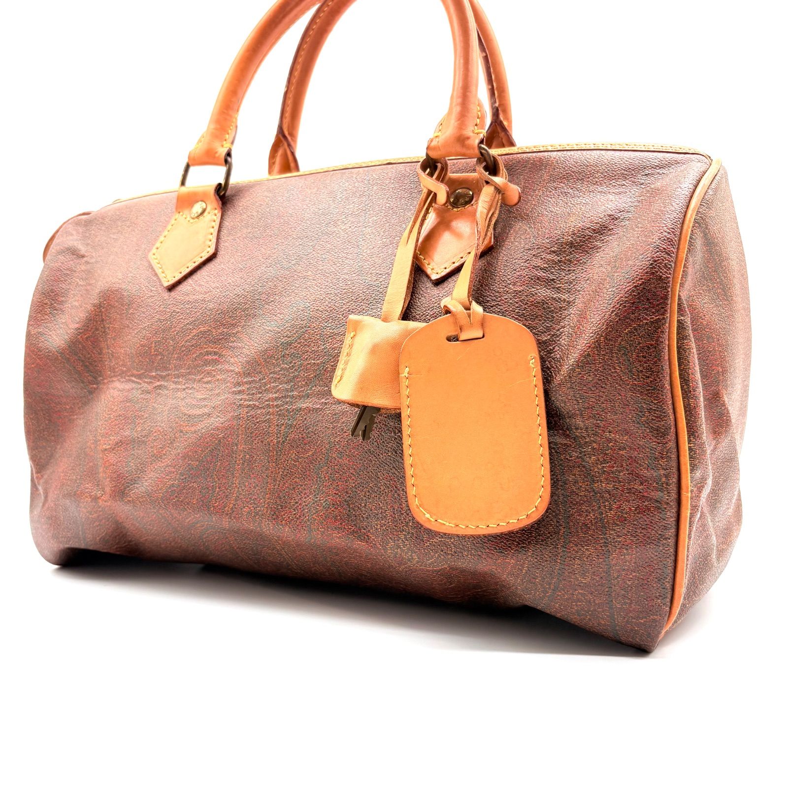 ETRO PVC Bostonbag エトロ ボストンバッグ ペイズリー柄 南京錠、鍵 