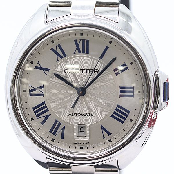 保| 稼働 カルティエ WSCL0007 クレ SV925 AT|自動巻 シルバー文字盤 メンズ腕時計 4986630 2GTT MST ABC18878