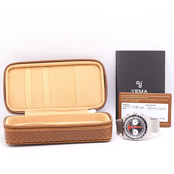  保| 稼働 イエマ ミーングラフ YMHF1576-LM AT|自動巻 ブラック文字盤 メンズ腕時計 5791500 2NBT MTY ABC18983 Vネック 自動巻き時計 腕時計(アナログ)