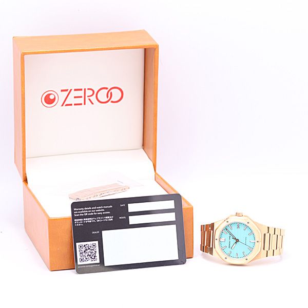  保| 稼働 ゼロ ZEROO ZM005 AT|自動巻 ターコイズブルー文字盤 メンズ 腕時計 0027500 2BJT MTY ABC18980 フォーマル対応 自動巻き時計 腕時計(アナログ)