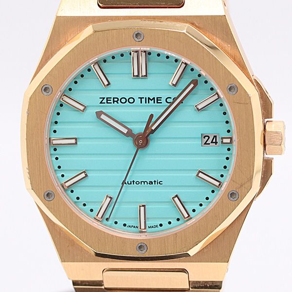 保| 稼働 ゼロ ZEROO ZM005 AT|自動巻 ターコイズブルー文字盤 メンズ 腕時計 0027500 2BJT MTY ABC18980