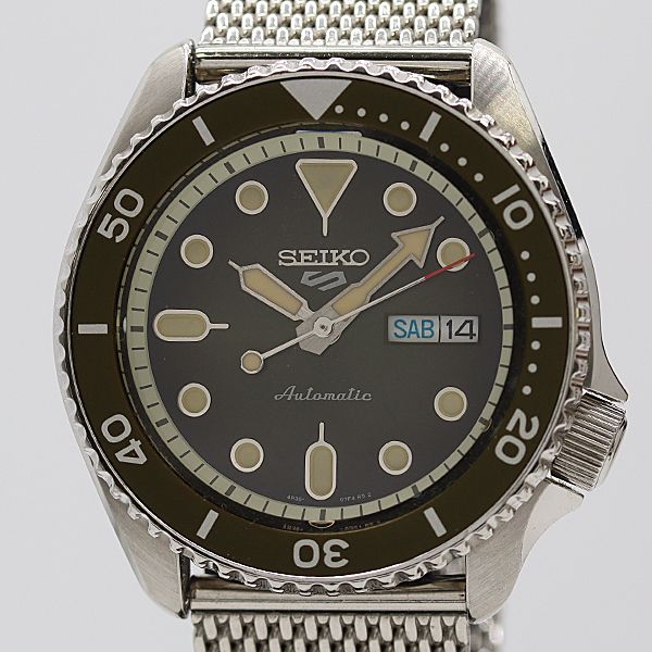 稼働 セイコー 5スポーツ 4R36-07G0 154286 AT|自動巻 カーキ文字盤 メンズ腕時計 8218100 2DIT ABC19063 KMT