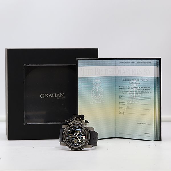  保| 稼働 グラハム クロノファイター ナイトコマンド 131|200 AT|自動巻 黒文字盤 メンズ腕時計 9077910 2DIT KMT ABC19001 春夏対応 自動巻き時計 腕時計(アナログ)