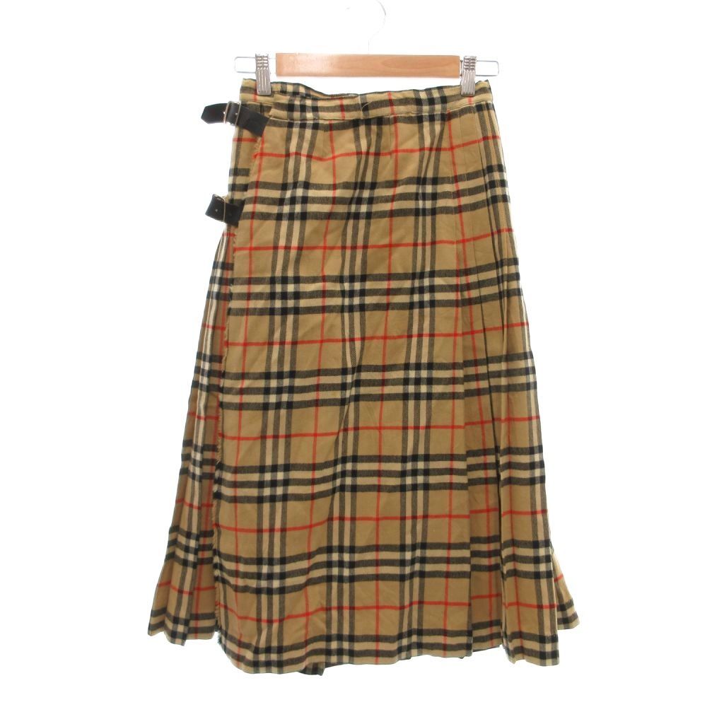 バーバリーズ Burberrys プリーツスカート 19 ラップデザイン ベージュ