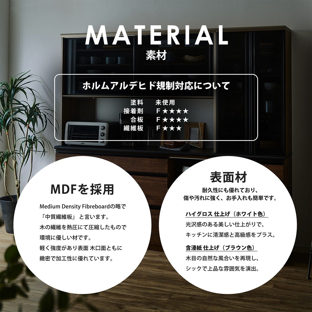 キッチンボード ダイニングボード 食器棚 幅60cm 日本製 ハイグロス 