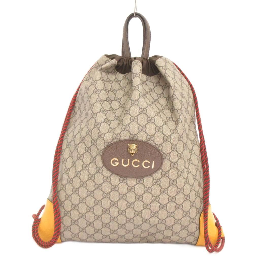 グッチ GUCCI GGスプリーム タイガー リュックサック デイパック 巾着