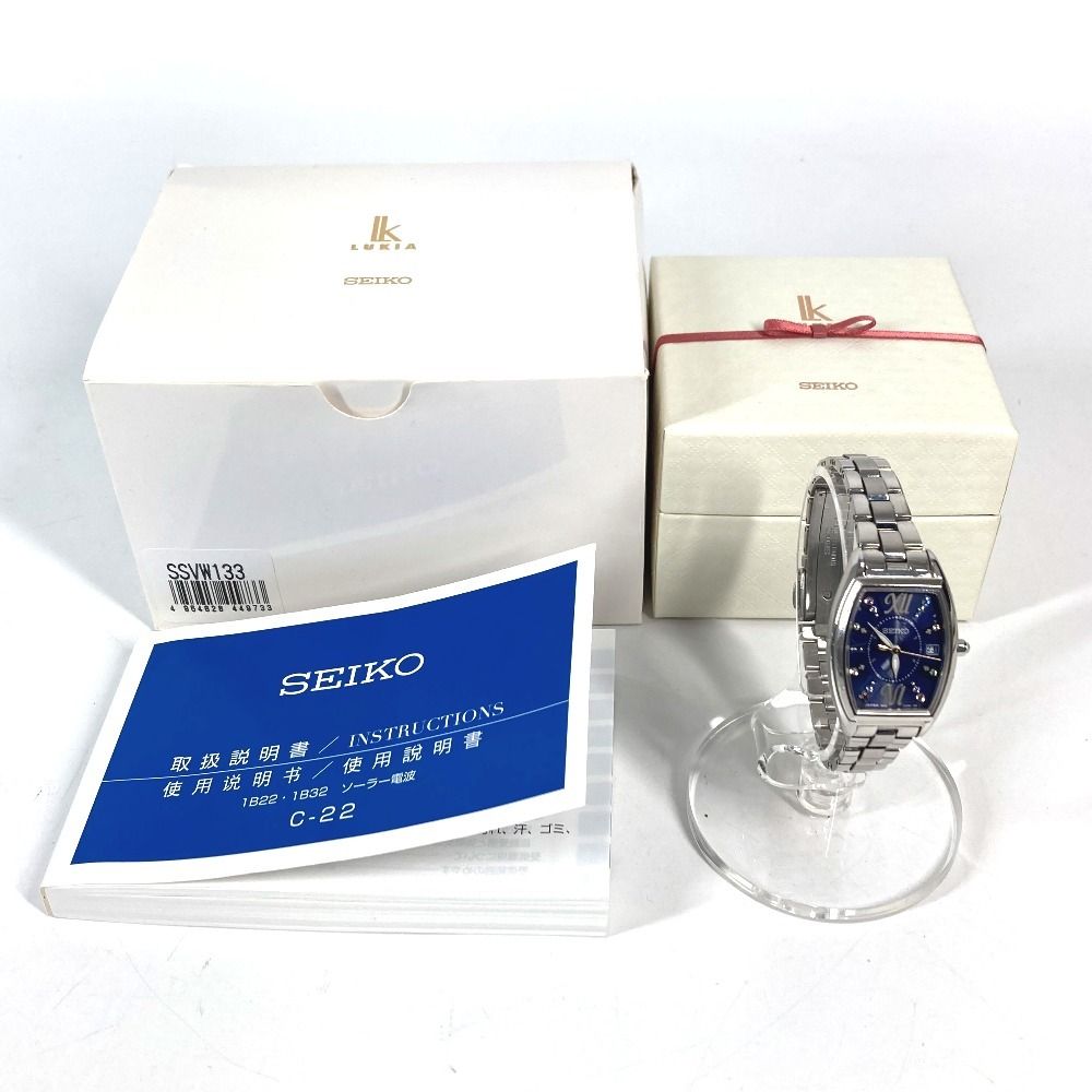 SEIKO セイコー 腕時計 ルキア クリスマス モデル 8Pダイヤ SSVW133 SS シルバー トレーナー 自動巻き時計 腕時計(アナログ)