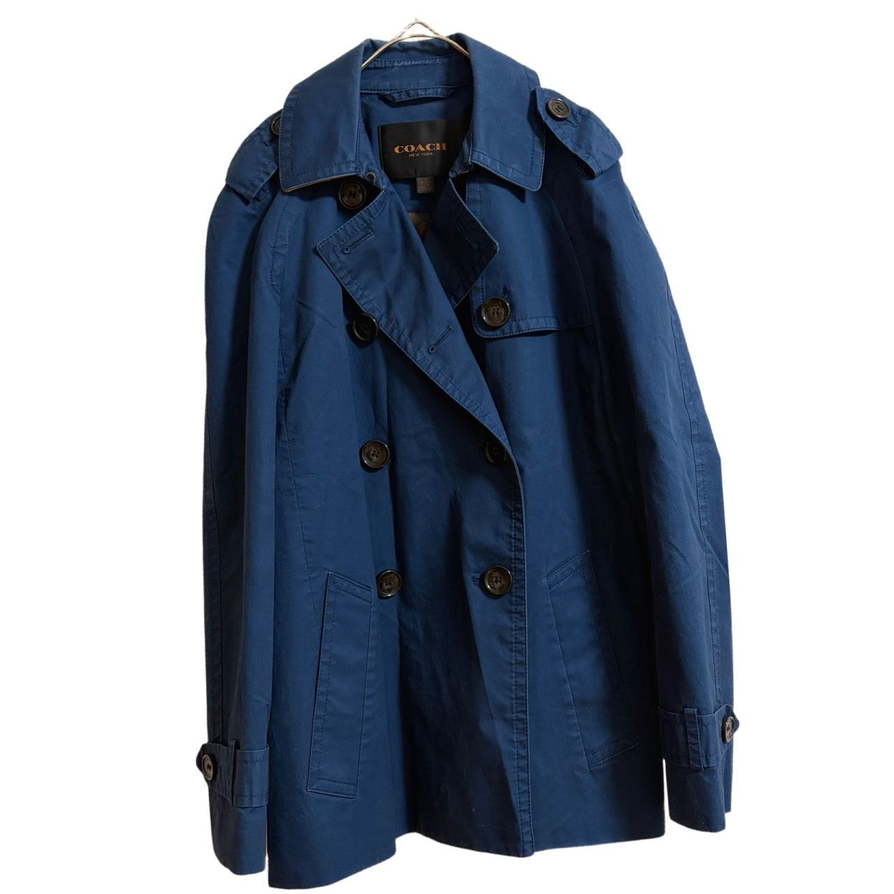新品・未使用｜春先に COACH ネイビー スプリングコート 良品✤【COACH／コーチ】ハーフ トレンチコート／スプリングコート