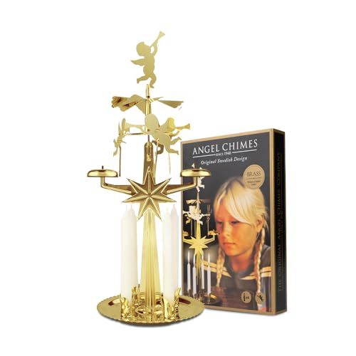新品 (Chime) - Angel Chimes - Original Swedish Christmas Decoration - With 4 Candles